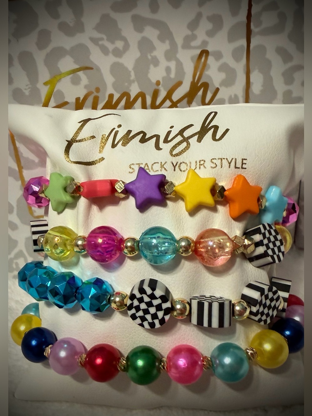 New ERIMISH Bracelets 3 Pc Stack - Multi - Custom Regular, Kids or Extended